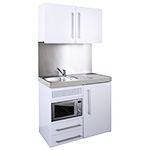 Silver Eyeline 1000mm Commercial Mini Kitchen with Wall Cupboards